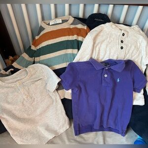 Boys 4T Bundle of Shirts - Polo Ralph Lauren, H&M Sweater, OldNavy Henley S/s LS
